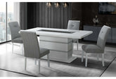 MONACO WHITE DINING TABLE + 4 MONACO DINING CHAIR