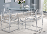 Keeling 5-piece Round Glass Dining table Set