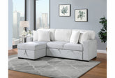 Mira LIGHT GREY/WHITE REVERSIBLE PULL OUT SOFA BED