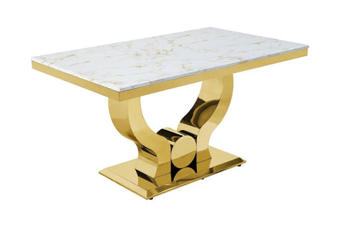 G550-BEIGE Gold Dining Table