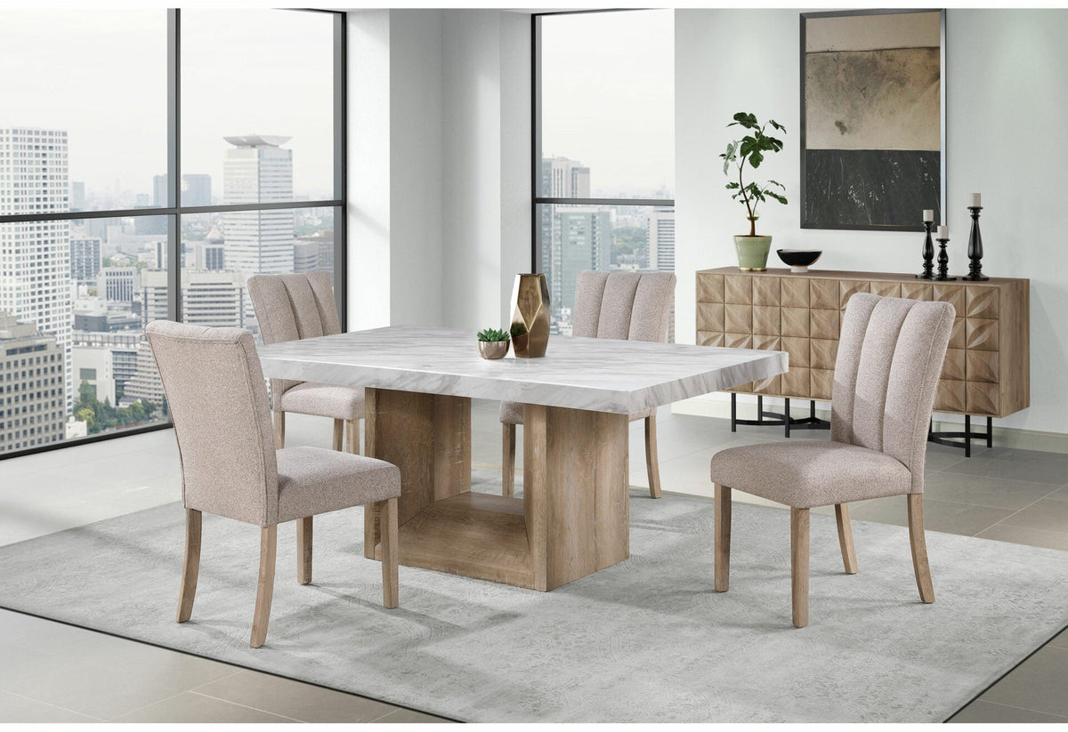 D02 NATURAL DINING TABLE + 4 DINING CHAIRS