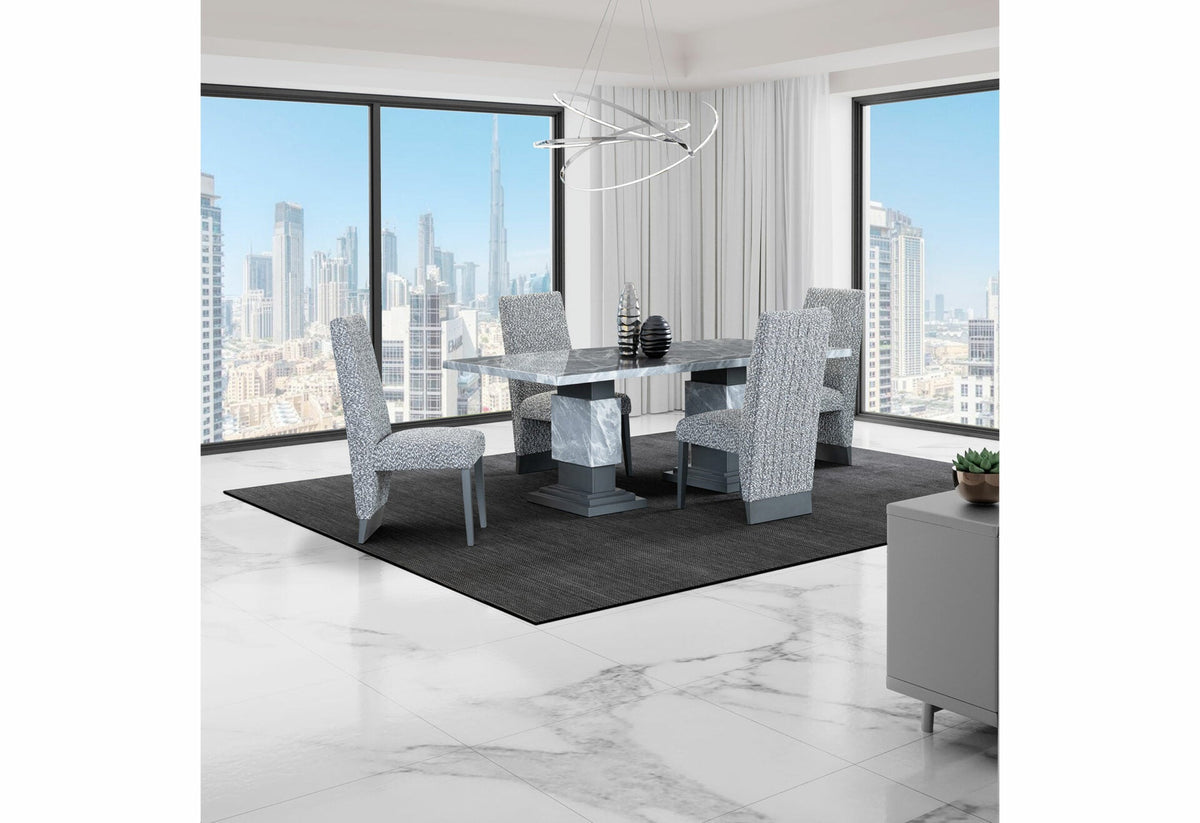 D1212 DINING TABLE + 4 D12DC WHITE/GREY