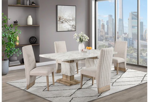 D12 DINING TABLE NATURAL + 4 Chair BEIGE