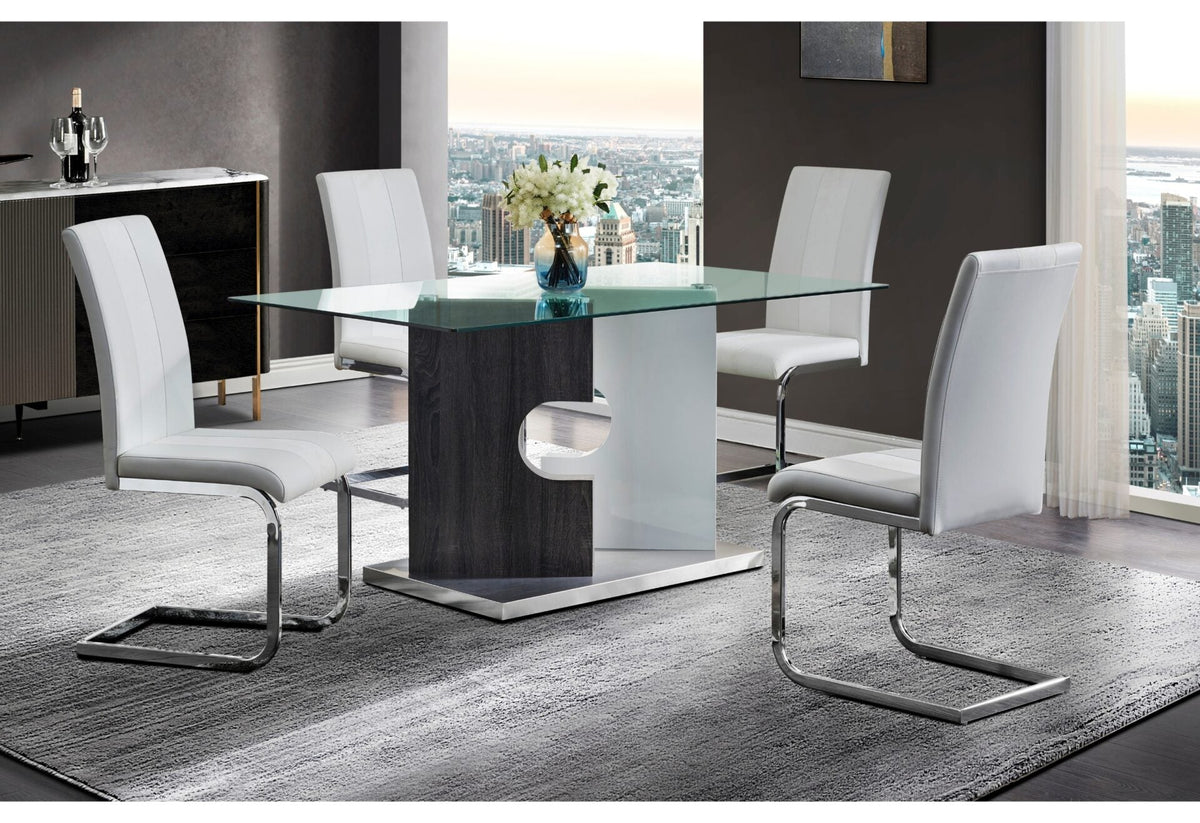 D219DT Dining Table + Chair WHITE