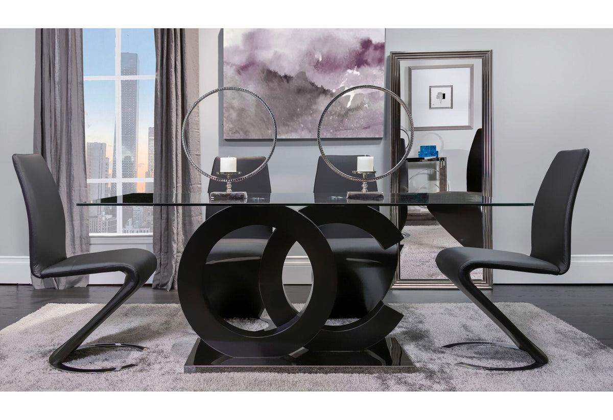 D2207DT Dining Table + Black Chair