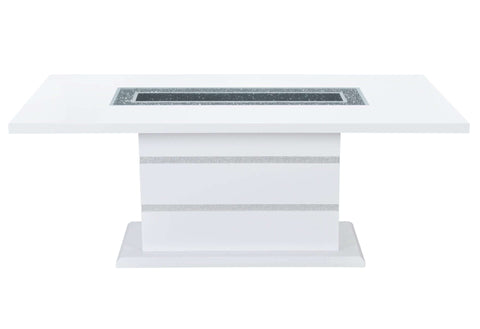 MONACO WHITE DINING TABLE +  4 MONACO DINING CHAIR