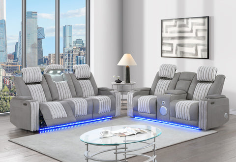 U8000-grey Sofa & Love seat