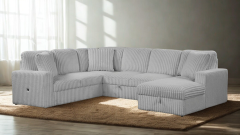 Grande Sectional Black - Gray - Cream