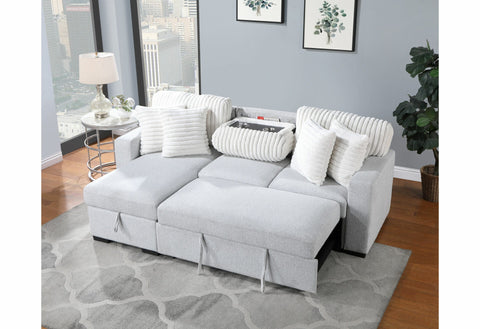 Mira LIGHT GREY/WHITE REVERSIBLE PULL OUT SOFA BED